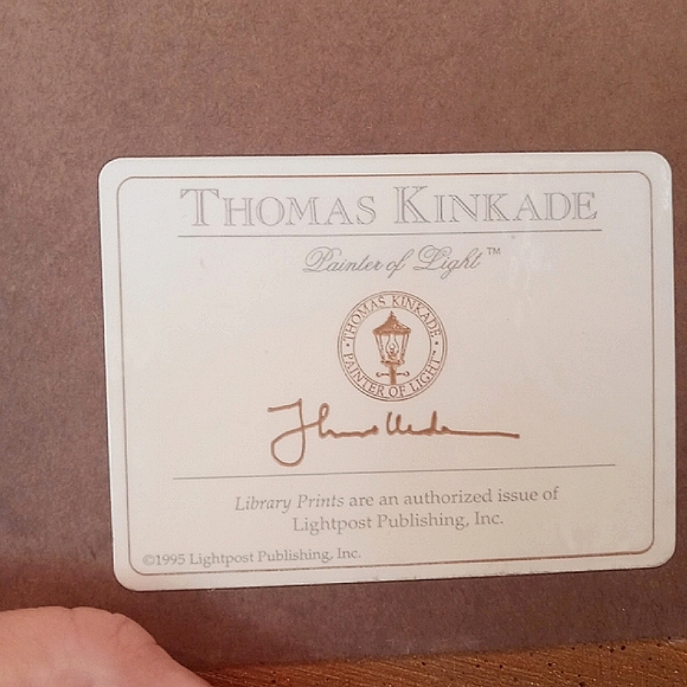 ⚜️ Thomas Kincaid AT THE GATE Gicleé Oil Painting Framed on Canvas  11"×… - Picture 12 of 14